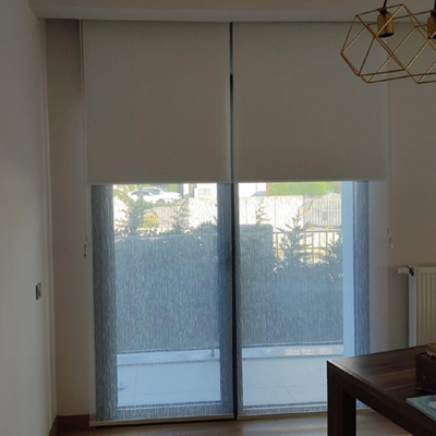 Çift Mekanizmalı Dantel Desenli Tül ve Karartma Stor Perde