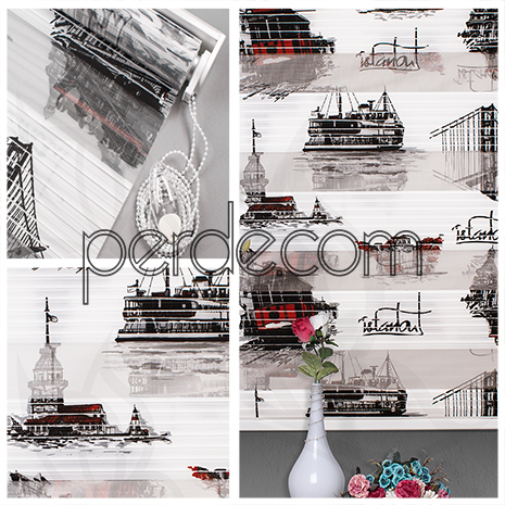 İstanbul Desenli Zebra Perdeler