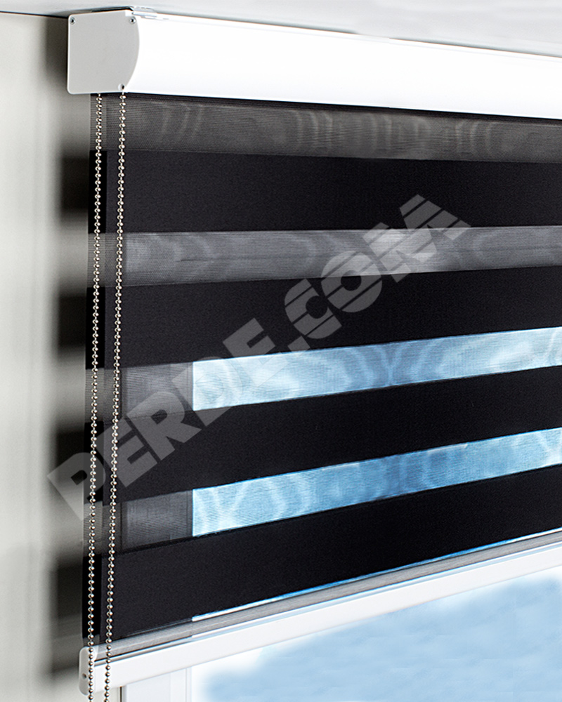 Siyah Blackout Zebra Stor Perde