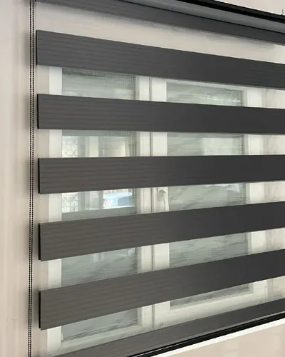 Antrasit zebra perde pileli