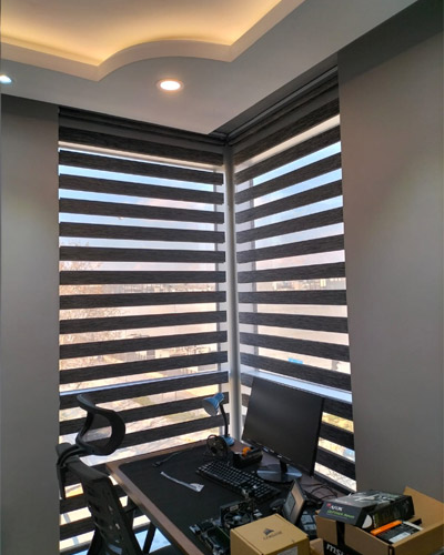 Antrasit zebra perde