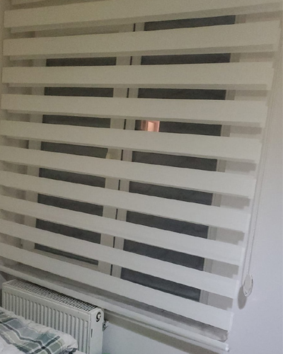 Beyaz zebra stor perde