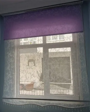 Brillant Çiçek Desenli Tül ve Toz Pembe Stor Perde
