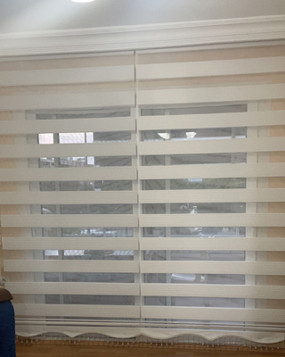 brillant pliseli zebra perde ekru 80x200 2 perde birleştirme