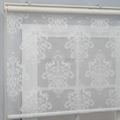 Damask desenli tül stor perde