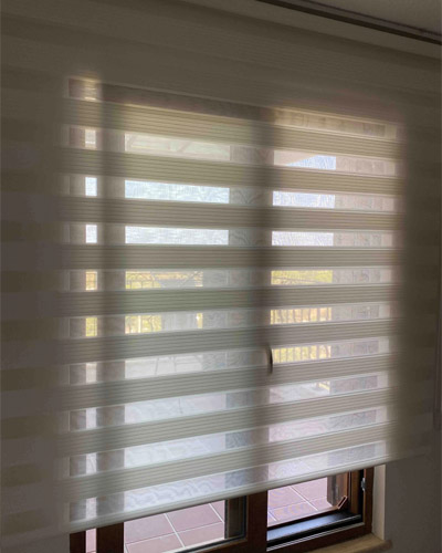 Dar Plise Krem Zebra Perde