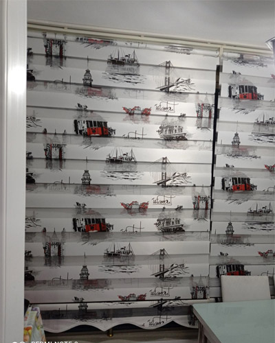 İstanbul desenli zebra perde modelleri