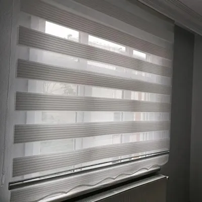Kırık Beyaz Pileli Zebra Stor Kaliteli Güneşlik Perde