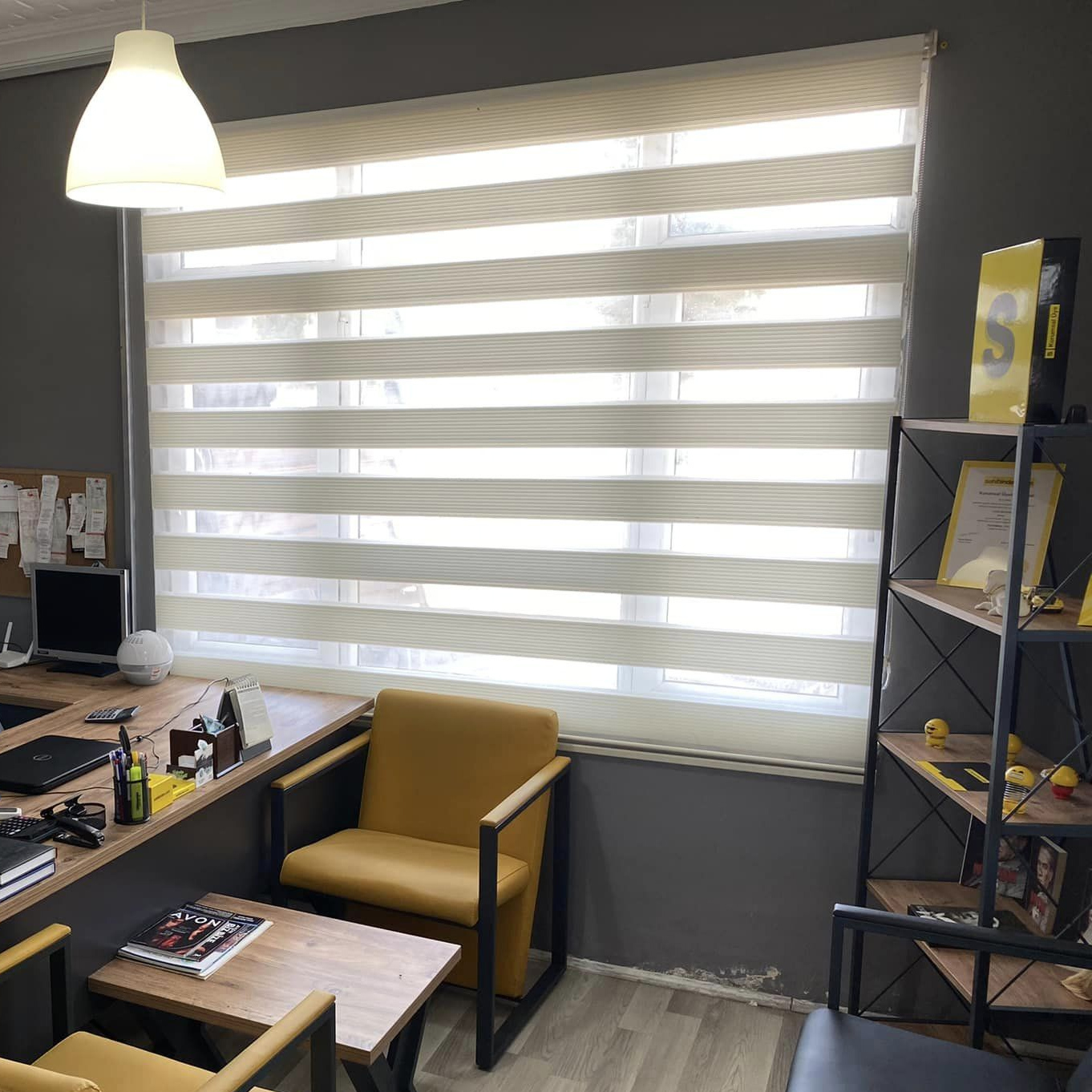 Pliseli Zebra Stor Ofis Perdesi Pliseli Zebra Stor Ofis Perdesi