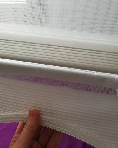 Mikro Pliseli Zebra Stor Perde Beyaz Mz483