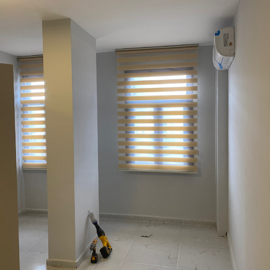 Sütlü kahve rengi zebra perde